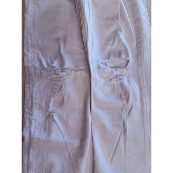 Rag & Bone Dre Capri Jeans Women's 31 White Distressed Cropped Frayed Hem Denim - Picture 9 of 12